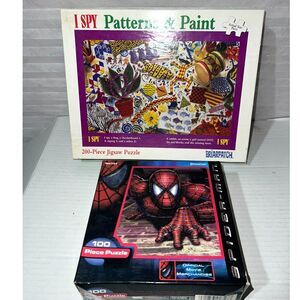 I Spy Patterns & Paint Puzzle 200 pcs Spiderman 100 pcs puzzle!